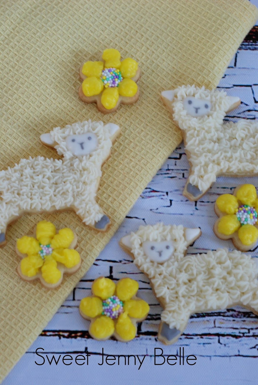Easter Lamb Buttercream Cookies Sweet Jenny Belle easy sugar cookie