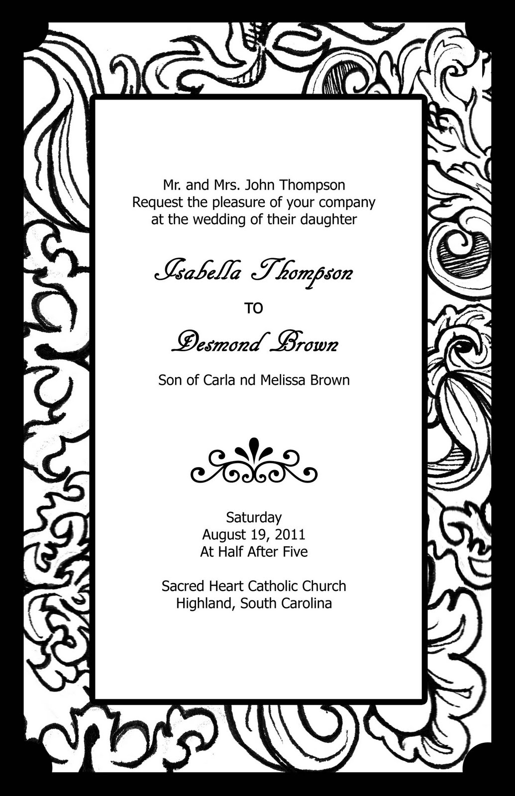 Elegant and Beautiful Wedding Invitations for Free Black Wedding
