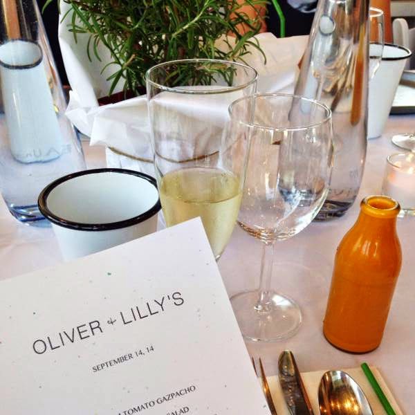 Vancouver boutique Oliver + Lilly's fall 2014 preview media dinner table setting