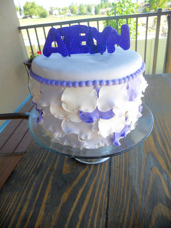 Cakes by Carla Fondant Purple Petal Birthday Cake
