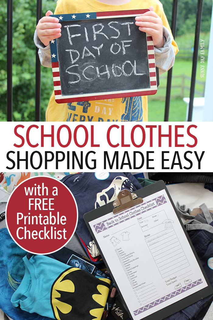 How to Make School Clothes Shopping Easy with a Free Printable Checklist Sunny Day Family