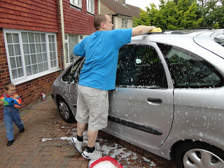 Daddy Washing The Car