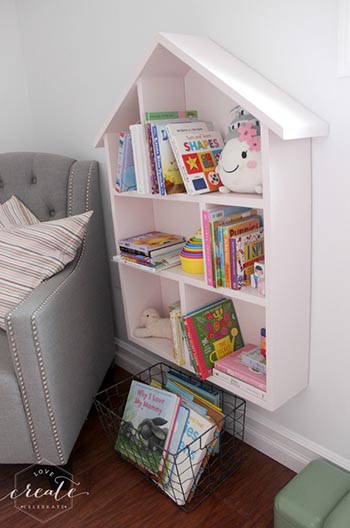 kids house bookshelf
