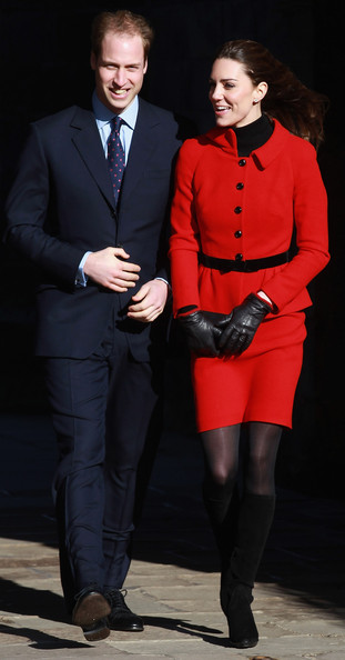 leather fasyen: Kate Middleton in Leather Gloves