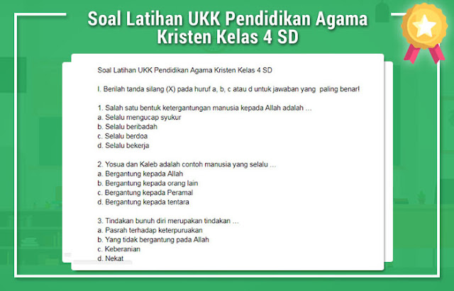 Soal Latihan Ukk Pendidikan Agama Kristen Kelas 4 Sd Idn Paperplane