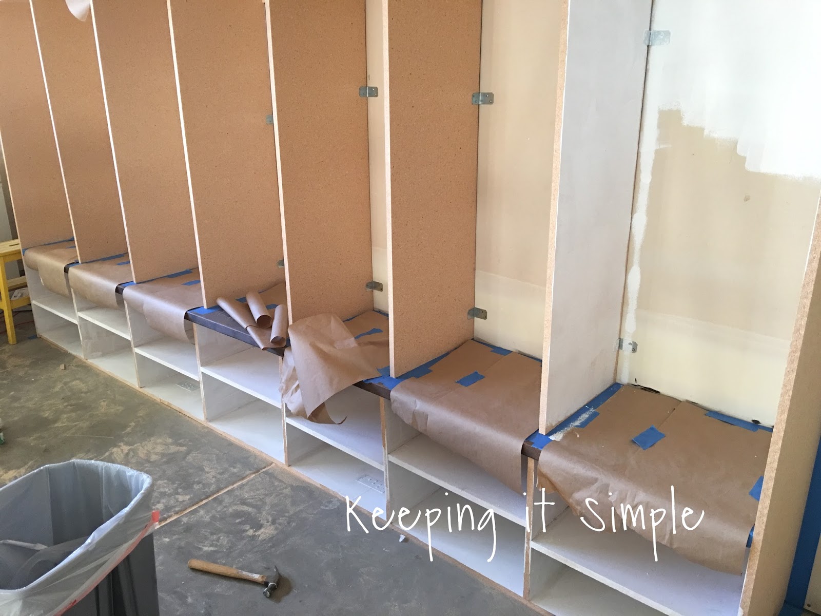 Keeping it Simple DIY Garage Mudroom Lockers with Lots of Storage