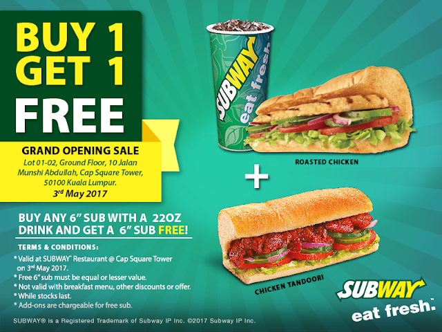 Grand Opening Sale Buy 1 Free 1 Subway Cap Square Tower