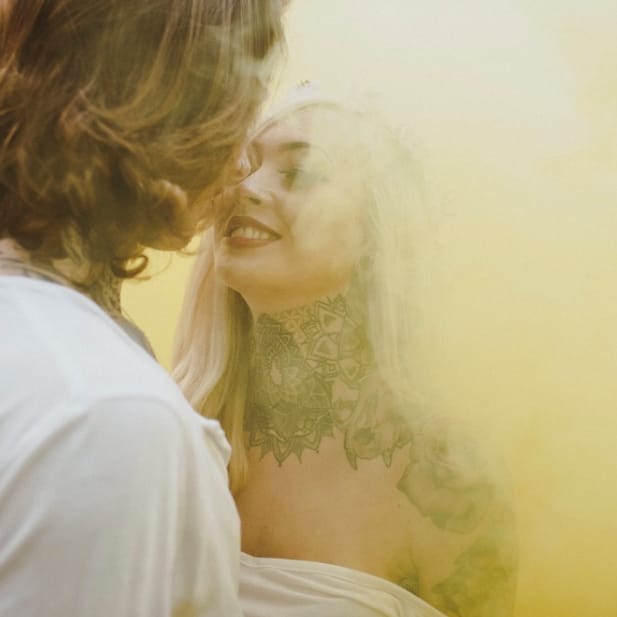 Magical Engagement Shoot Of Stunning Tattooed Couple In The Woods