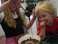 children baking cakes chocolate 