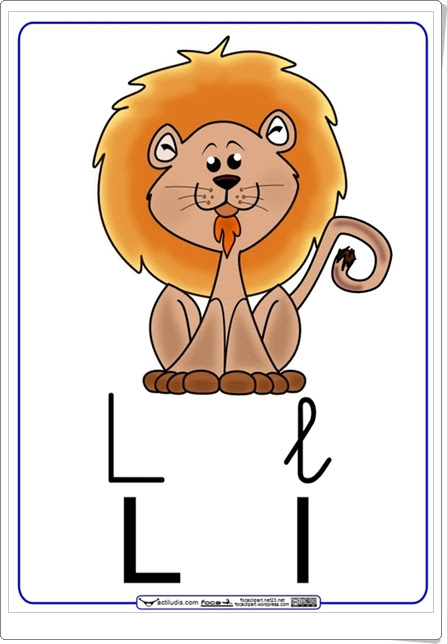 Letra "L" en cursiva (Cuadernillo método Actiludis)