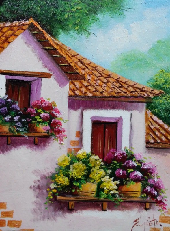 El arte es su máxima expresión : Cuadros de Balcones y Fachadas Con Flores