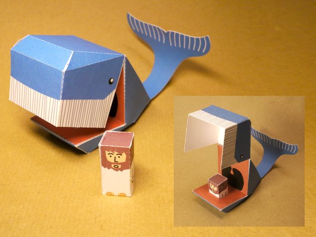 Jonah and the Whale Paper Toy | Tektonten Papercraft