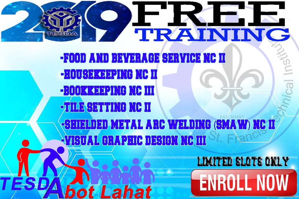 tesda courses offered 2019