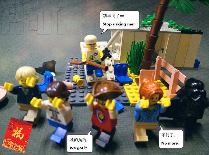 Lego Chinese New Year - Stop asking him questions! Gong Xi Fa Cai!