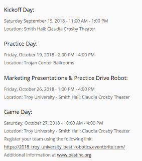 Robotics Schedule and Link