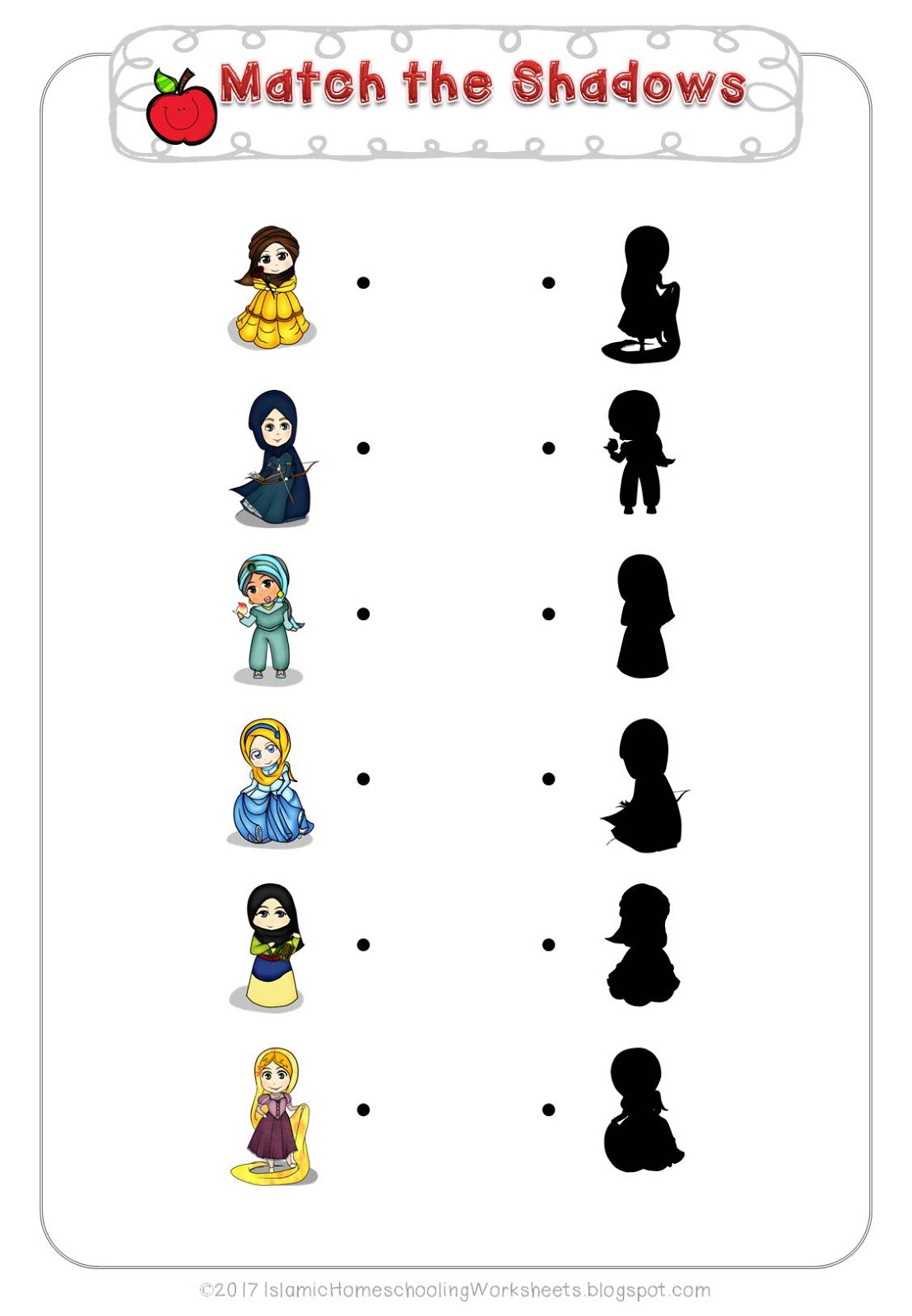 FREE Disney Princess Preschool Pack - Islamic Version ~ Islamic