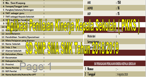 Excel Aplikasi Penilaian Kinerja Kepala Sekolah ( Pkks