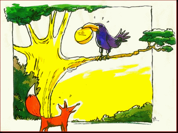 Le Corbeau et le Renard en verlan Le Beaucor et le Narreu