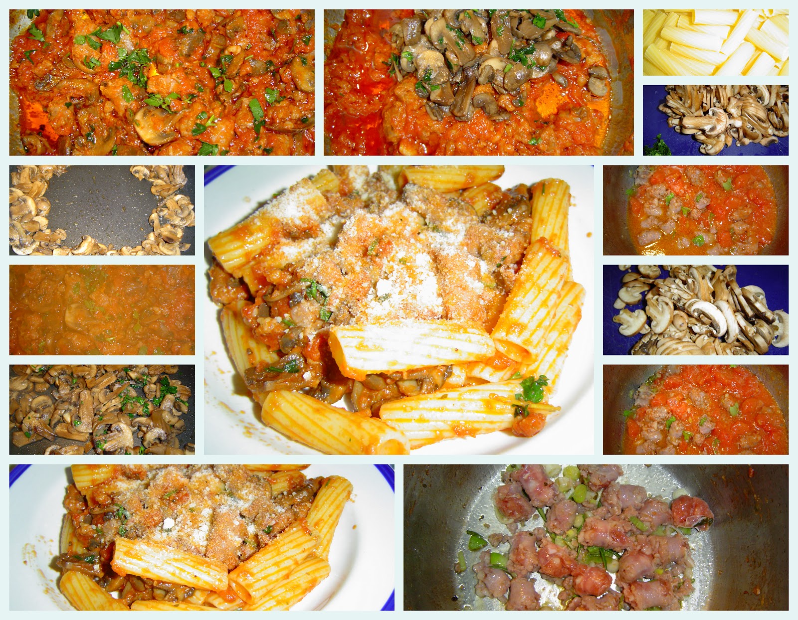 CUCINAINMUSICA Pasta con Sugo di Salsiccia e Funghi