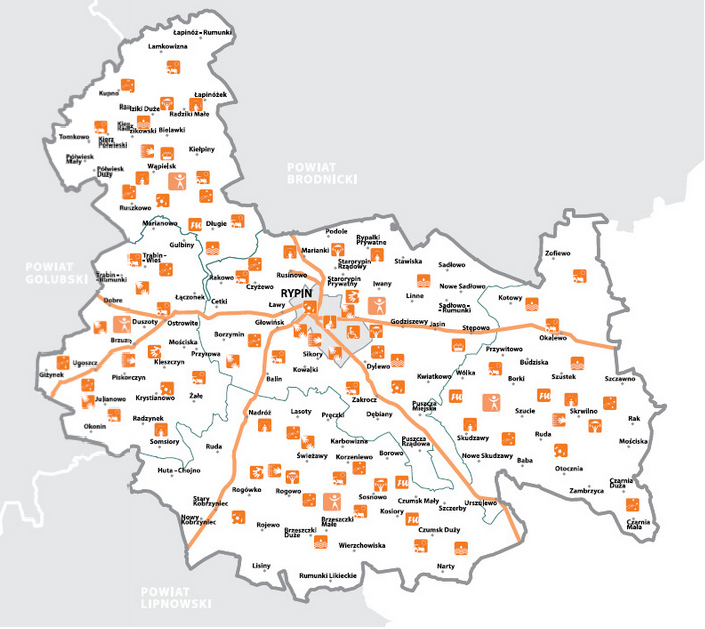 Mapa Przemian powiat rypiński i okolice