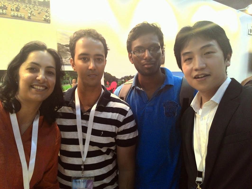 selfie taken from Zenfone with Shweta akanav and David Wu