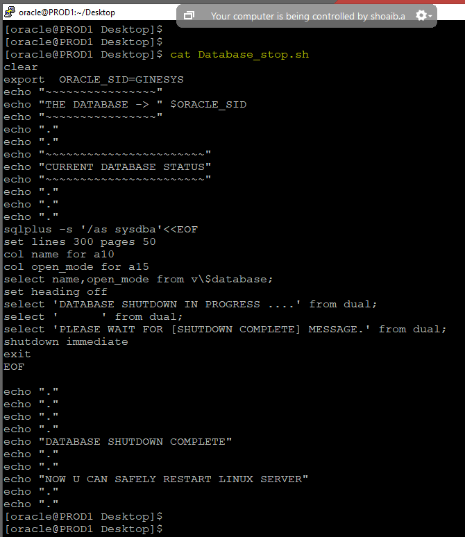 The Oradbsafe : SHELL COMMAND TO START STOP ORACLE DATABASE AND LISTENER