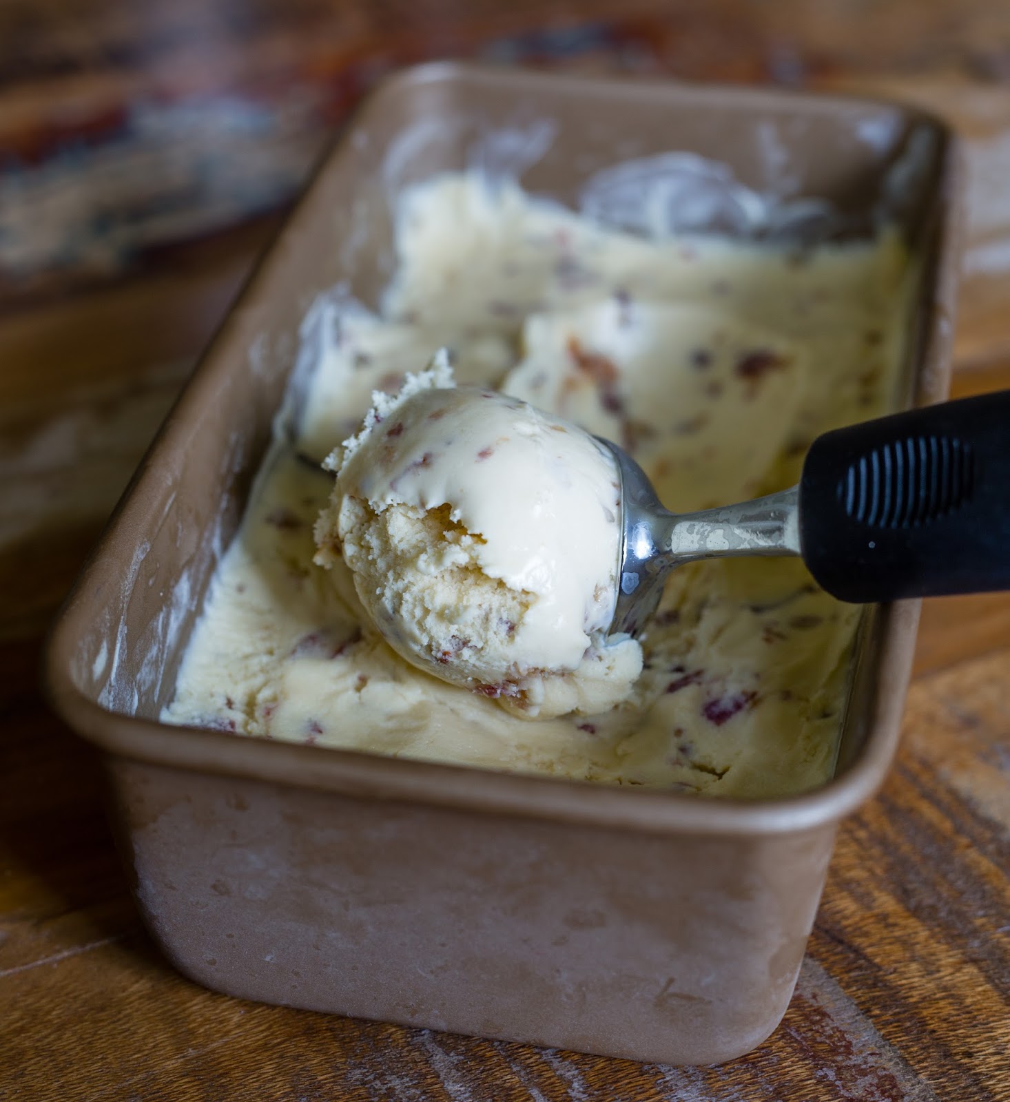 e is for eat I is for Ice Cream with Maple, Bourbon, Candied Bacon