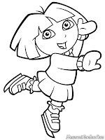 Gambar Dora Menari Dengan Sepatu Salju Untuk-Diwarnai