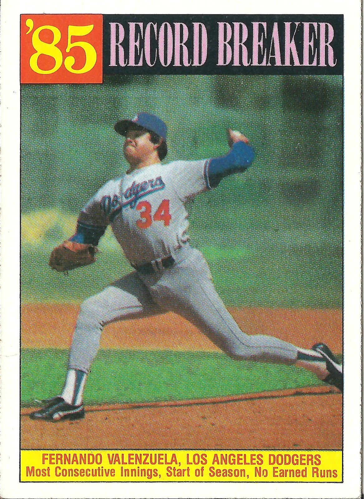 1986 Topps Blog 207 Record Breaker Fernando Valenzuela