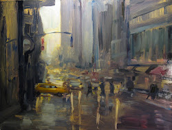 cityscape paintings rainy oil eppley brian x40 linen