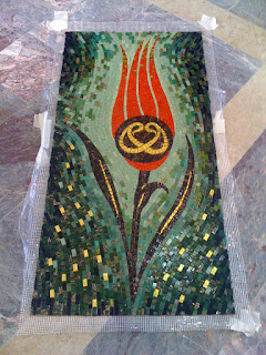 tulip mosaic and caligraphy