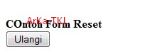 Contoh Form Type Reset di HTML