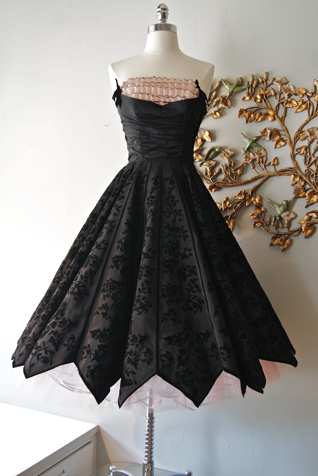 black rhinestones dress
