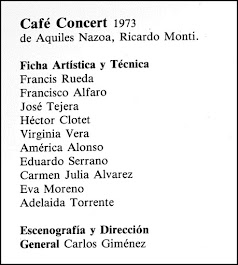 CAFÉ CONCERT, de Aquiles Nazoa - Ricardo Monti, dirección Carlos Giménez