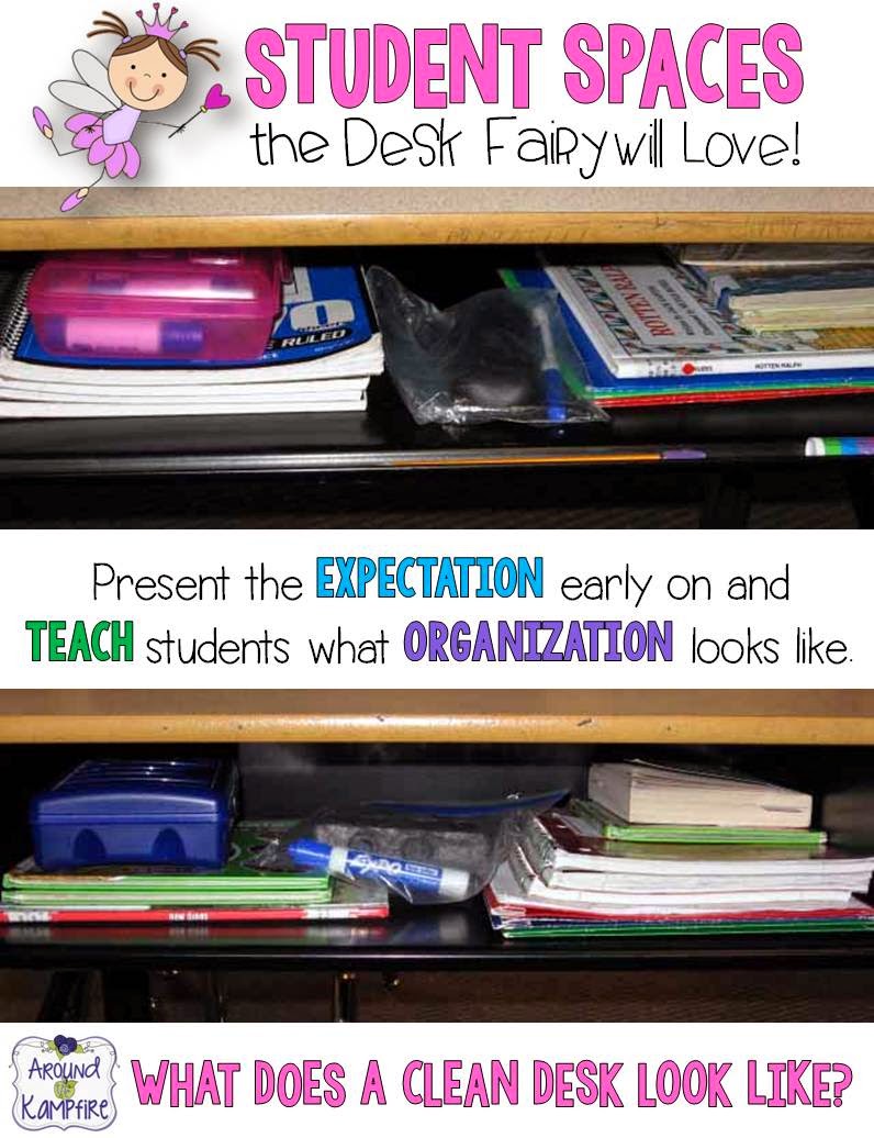 Student Spaces the Desk Fairy Will Love! Teaching students to stay organized.