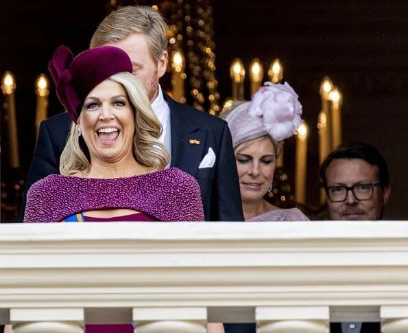 King Willem-Alexander, Prince Constantijn and Princess Laurentien. Queen Maxima wore a new dress by Jan Taminiau