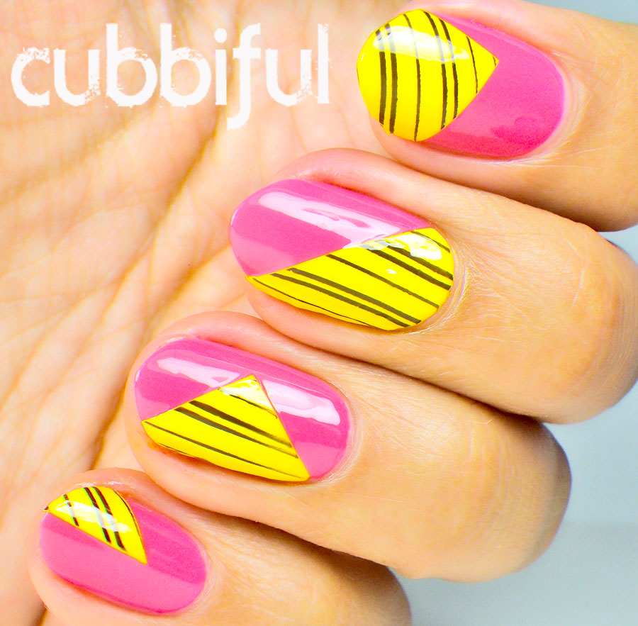 cubbiful Color Block Stamping Nails wnac2015