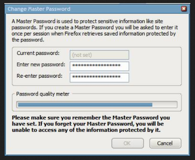 cara menggunakan master password firefox