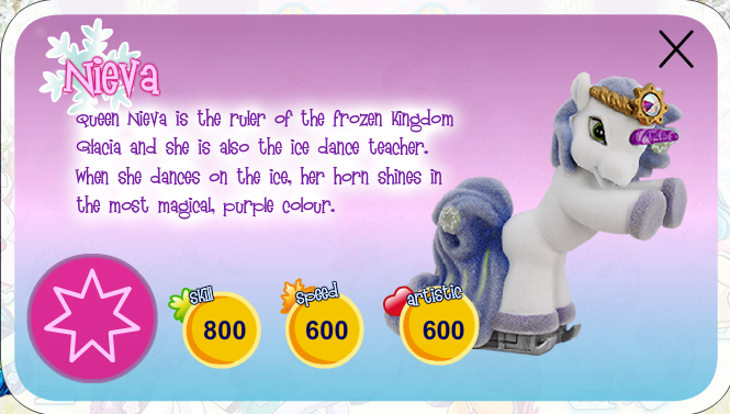 toy bio of the filly ice unicorn queen nieva