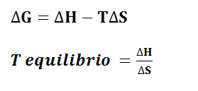 formula temperatura de equilibrio