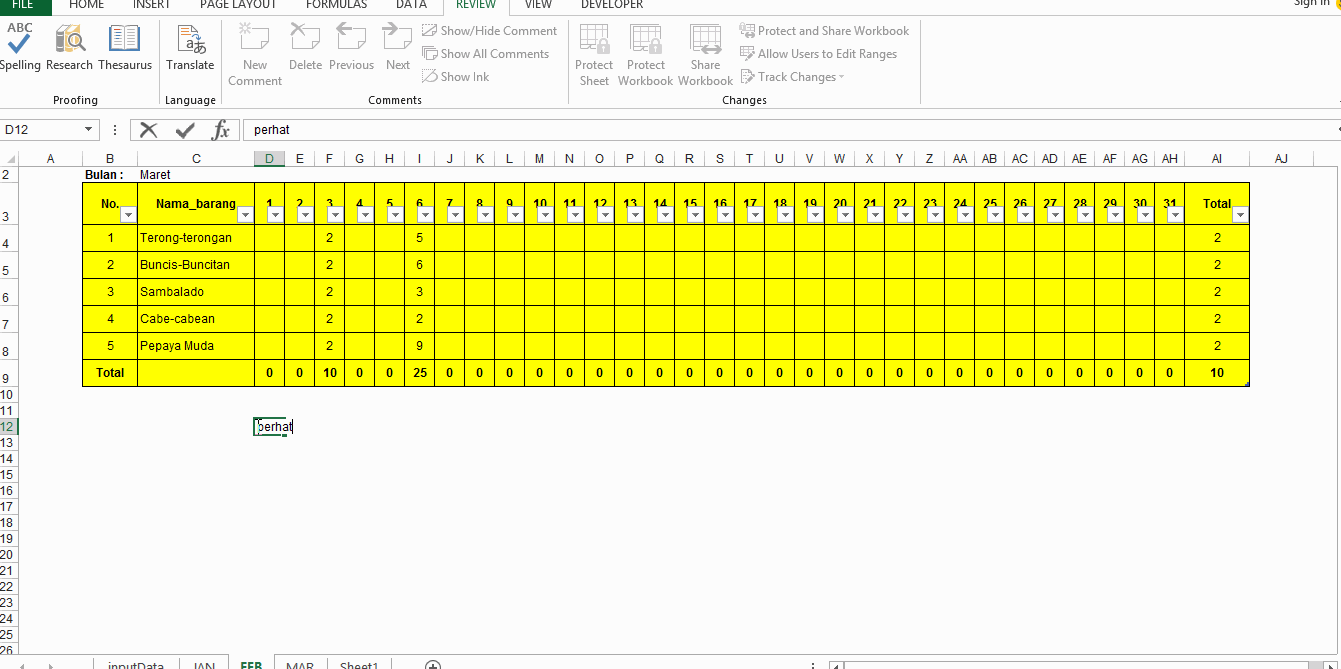 Hide dan UNHIDE Cell, Sheet dan Protect Sheet di Excel Kumpulan
