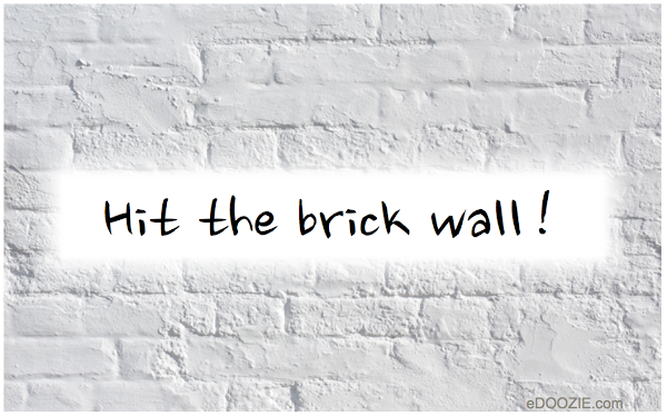 hit the brick wall, white painted brick