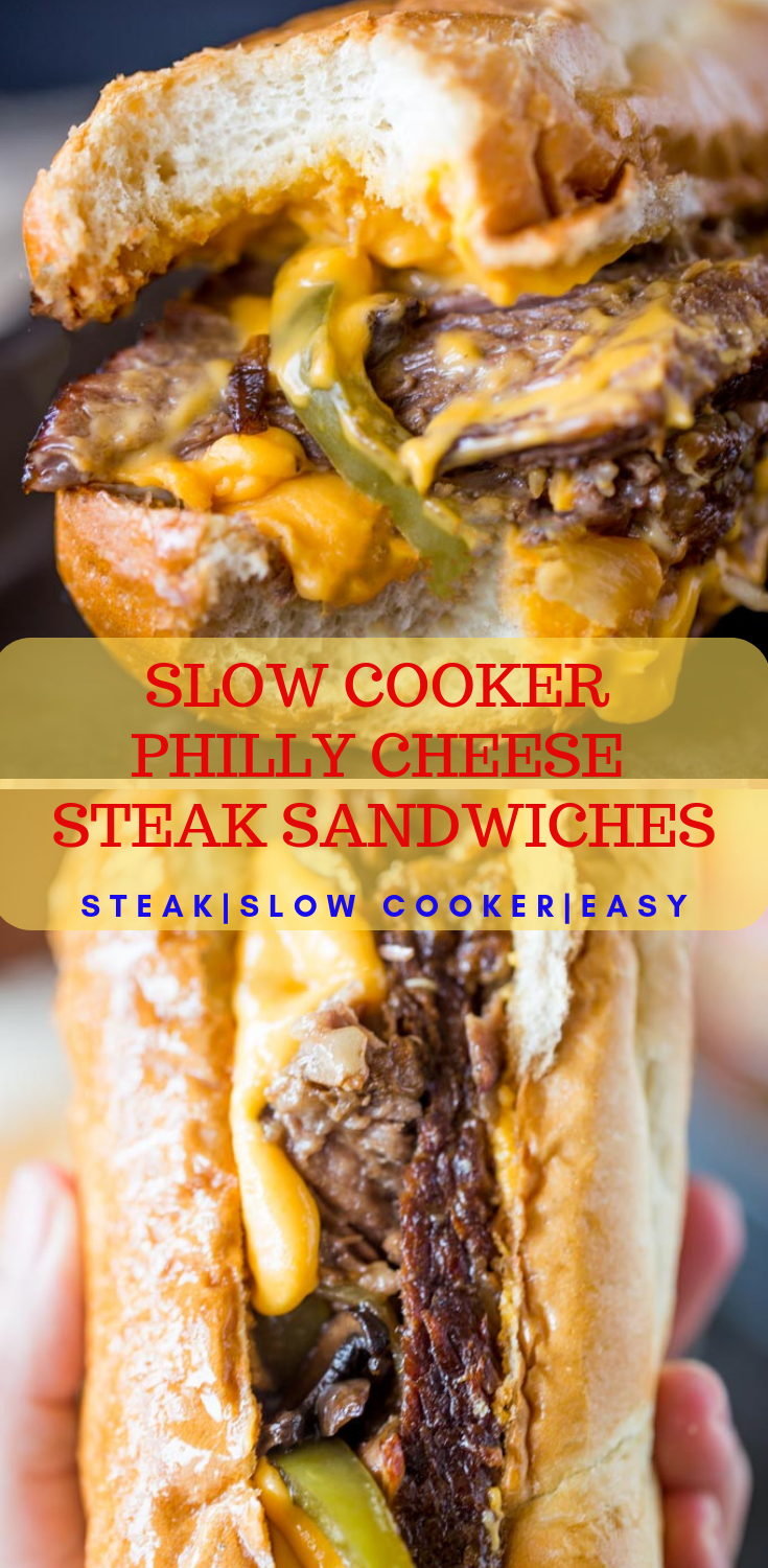 SLOW COOKER PHILLY CHEESE STEAK SANDWICHES - New Healthy Recipes
