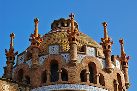 Tiled Cupola at Modernista complex in former Hospital de la Santa Creu i Sant Pau, Barcelona
