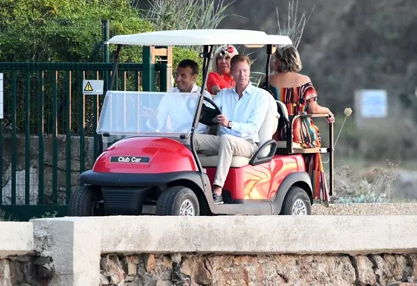 Grand Duke Henri and Grand Duchess Maria Teresa, President Emmanuel Macron and Brigitte are there for summer holiday