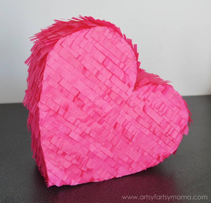 Faux Valentine Piñata Tutorial at artsyfartsymama.com #MakeItFunCrafts