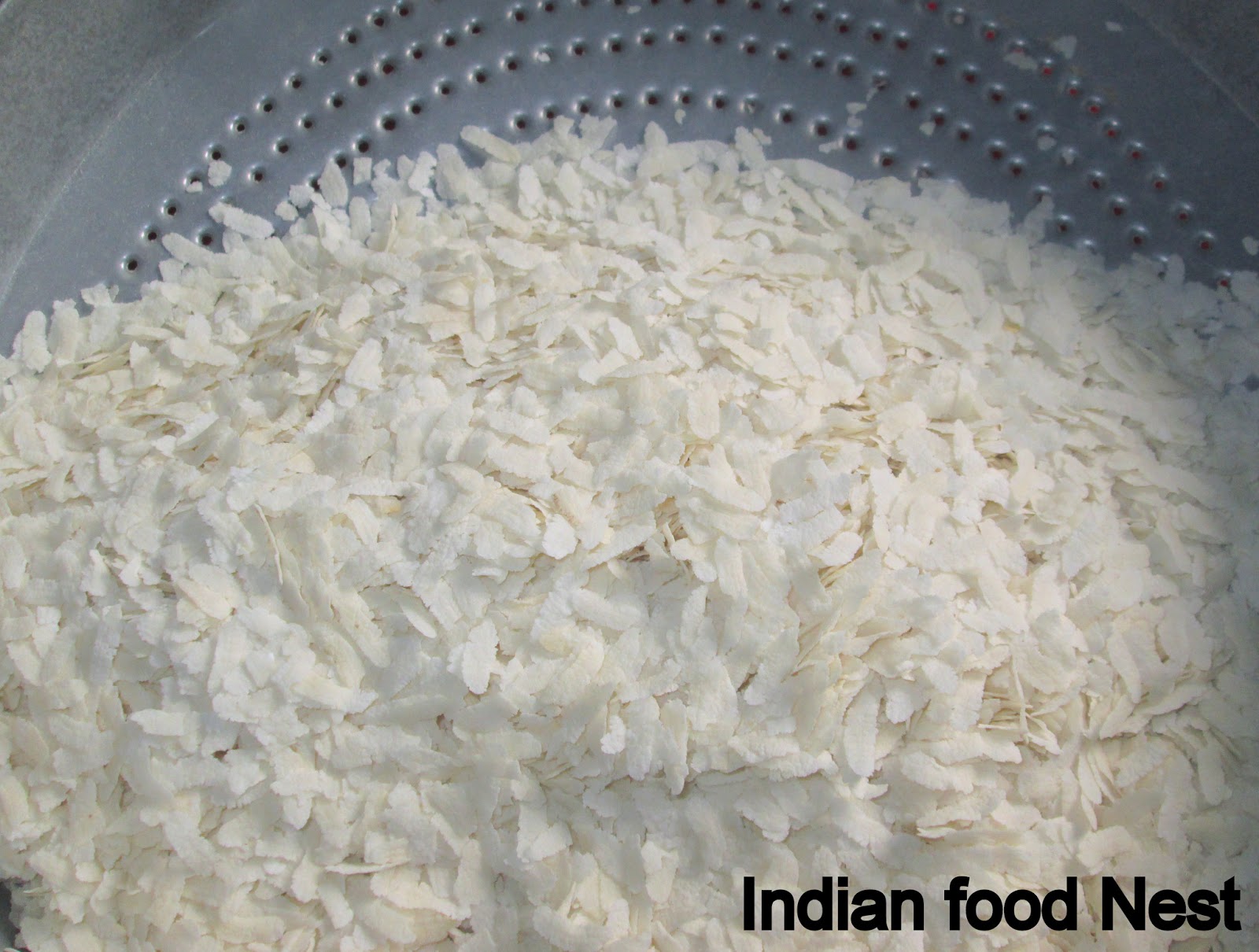 Indian Food Nest: Sweet Flat Rice With Coconut Recipe / Sweet Aval ...