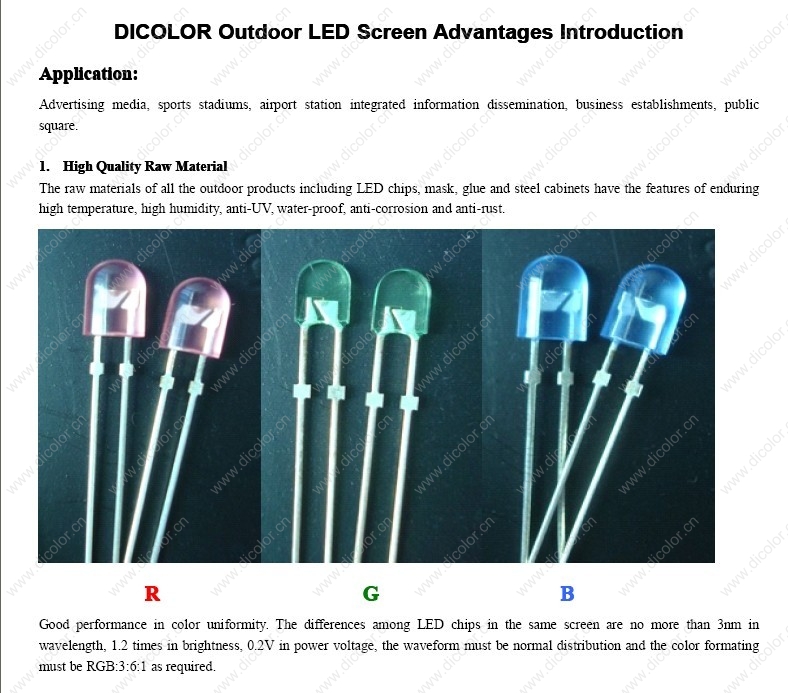 Di Color Led Light Dicolor Led Display: Dicolor outdoor LED Screen advantages
