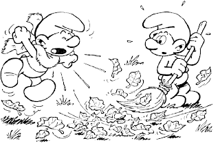 smurfs colouring pages
