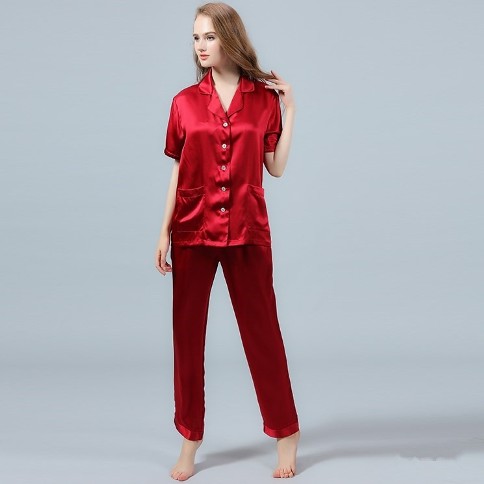 22 Momme Classic Silk Short Sleeved Shirt And Pant Set